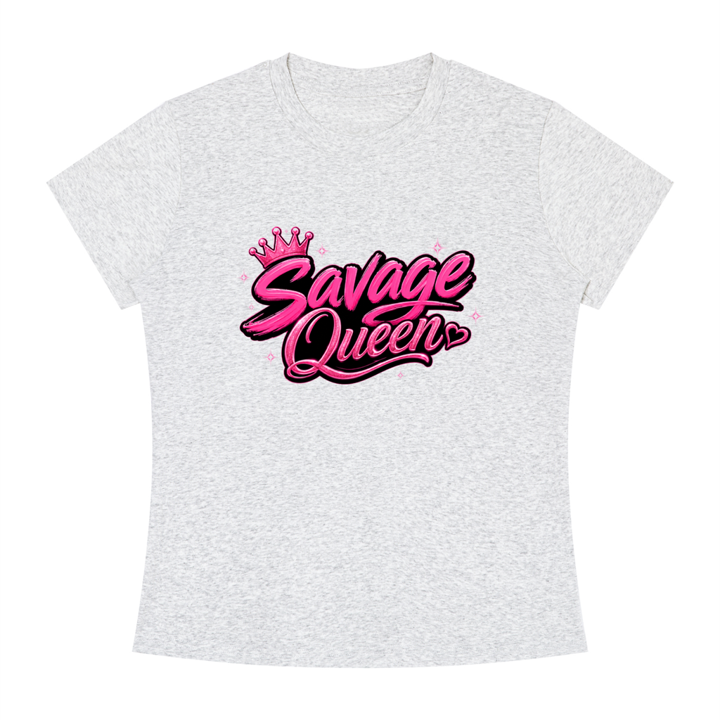 SAVAGE QUEEN-Women's Slim Fit Crewneck T-Shirt