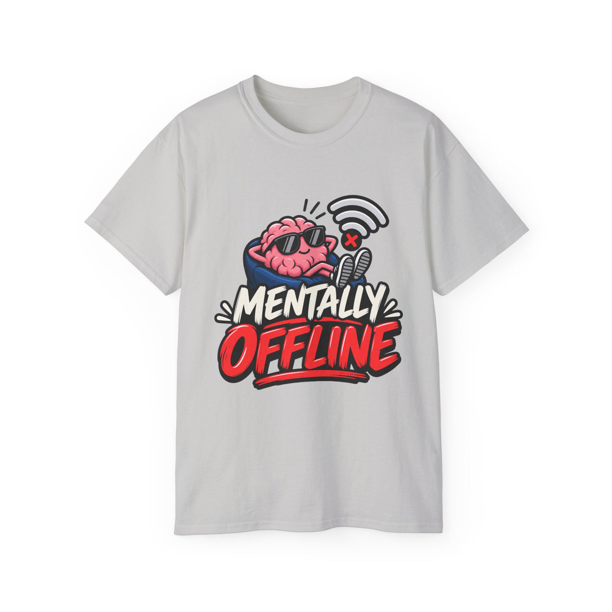 Mentally Offline T-Shirt | Funny Introvert Graphic Tee | Social Battery Low