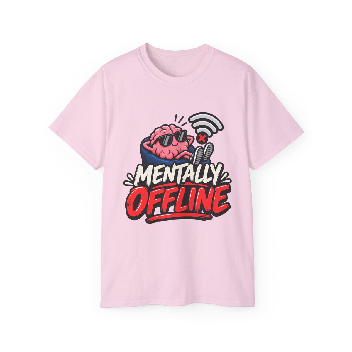 Mentally Offline T-Shirt | Funny Introvert Graphic Tee | Social Battery Low