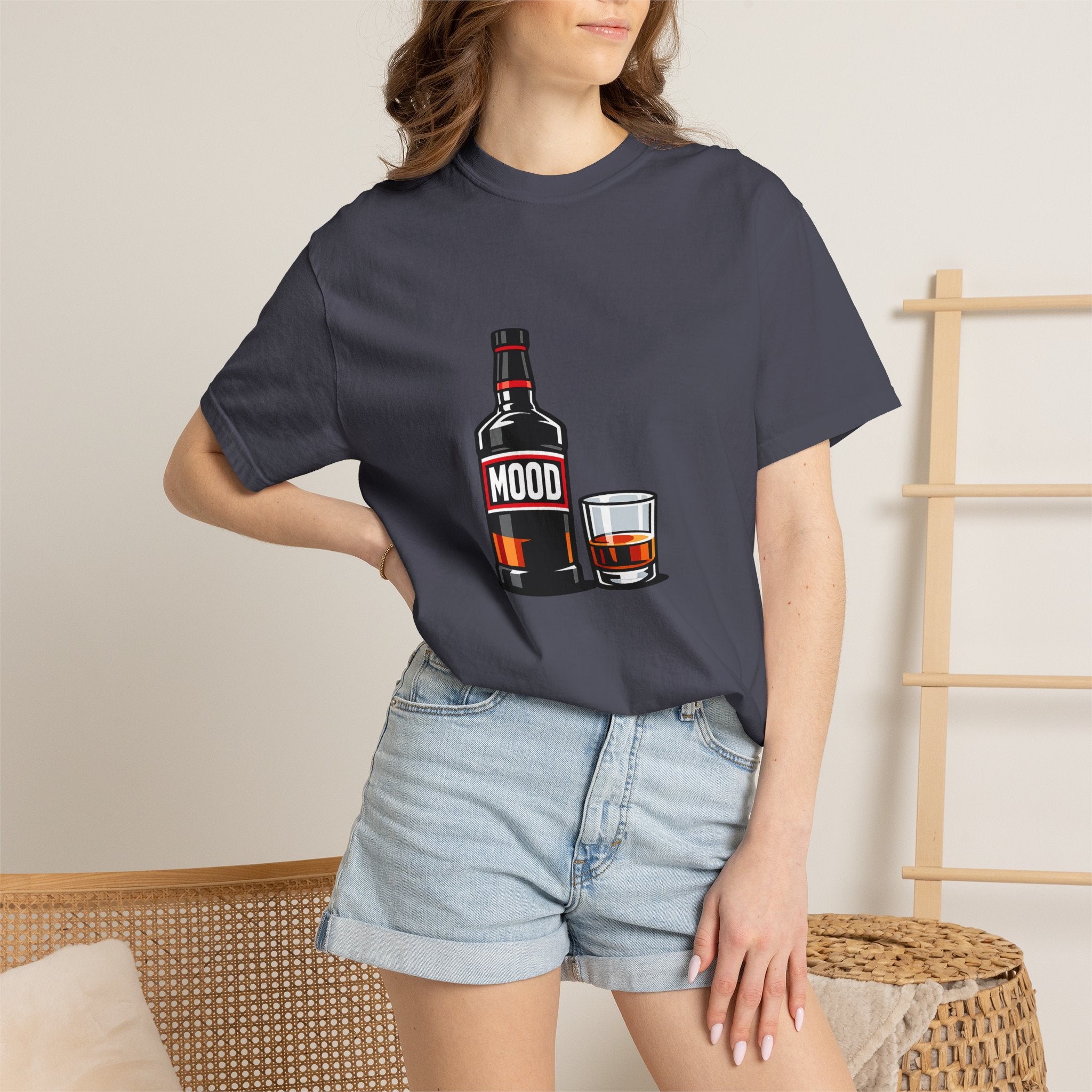 Mood Whiskey Bottle and Glass T-Shirt | Drinking Illustration