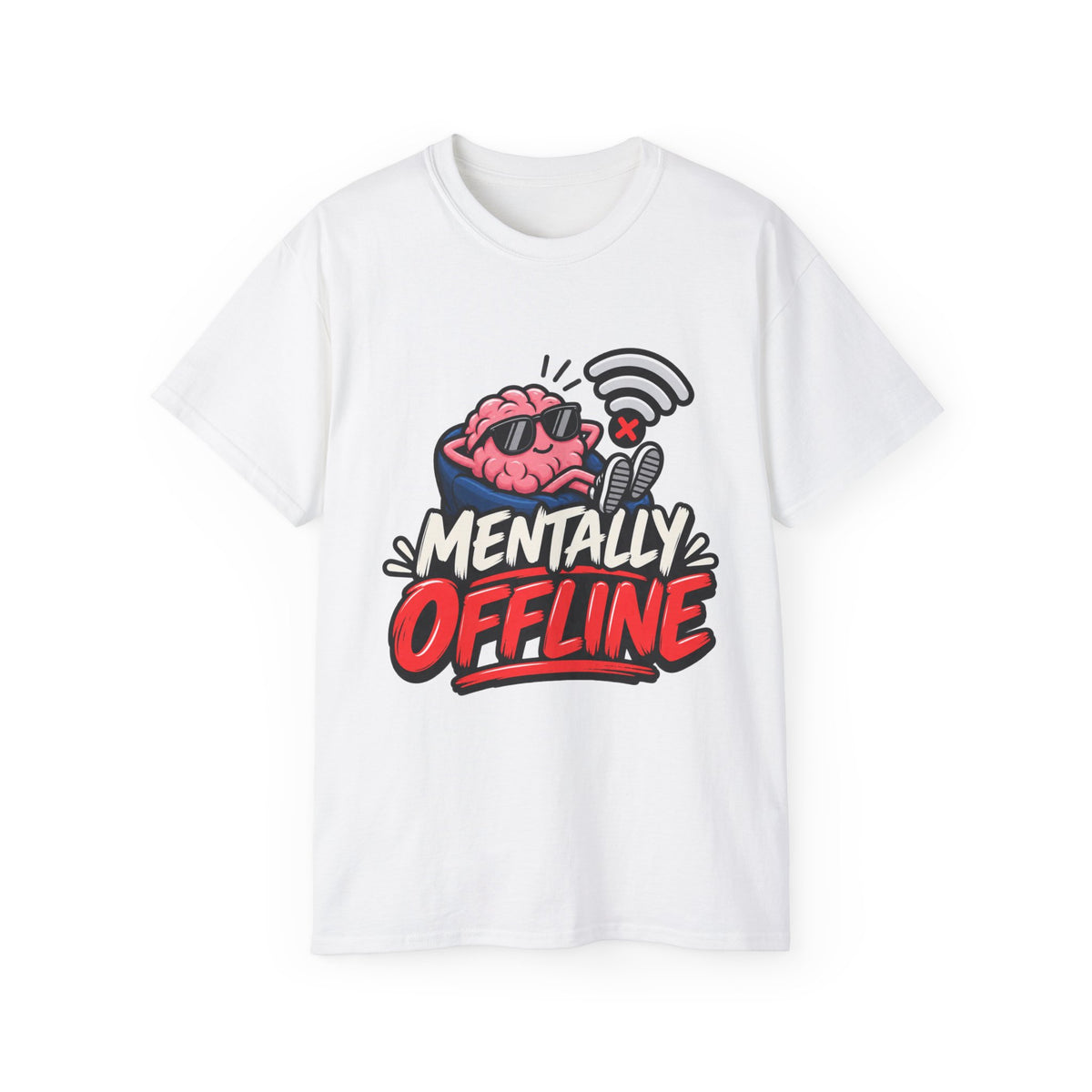 Mentally Offline T-Shirt | Funny Introvert Graphic Tee | Social Battery Low