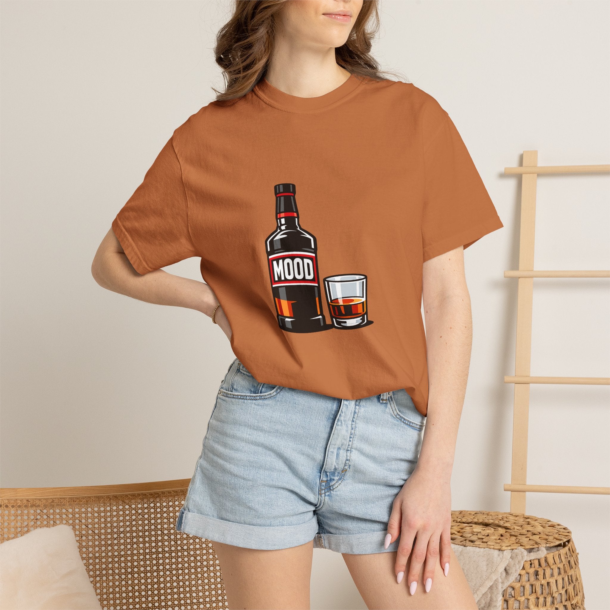 Mood Whiskey Bottle and Glass T-Shirt | Drinking Illustration