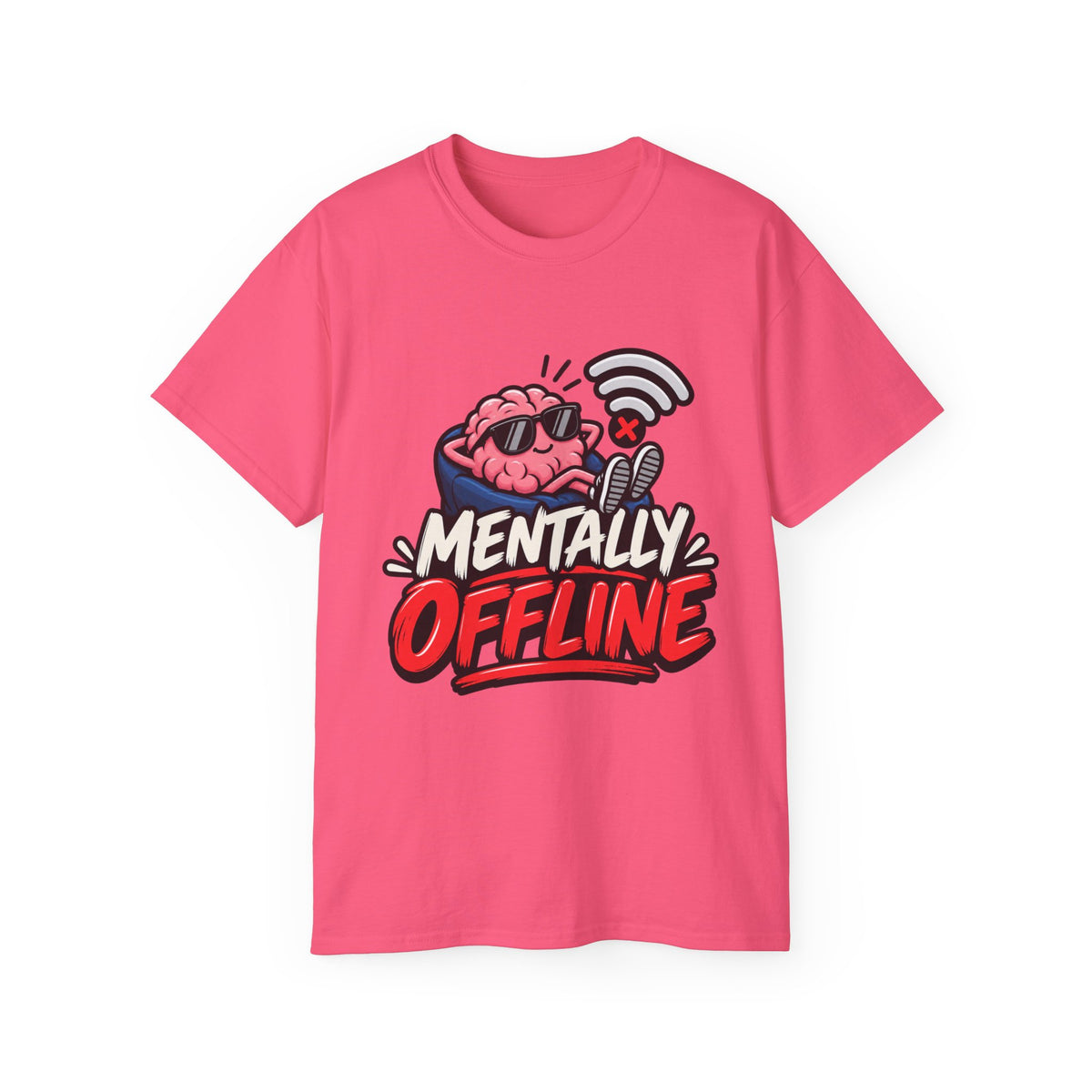 Mentally Offline T-Shirt | Funny Introvert Graphic Tee | Social Battery Low