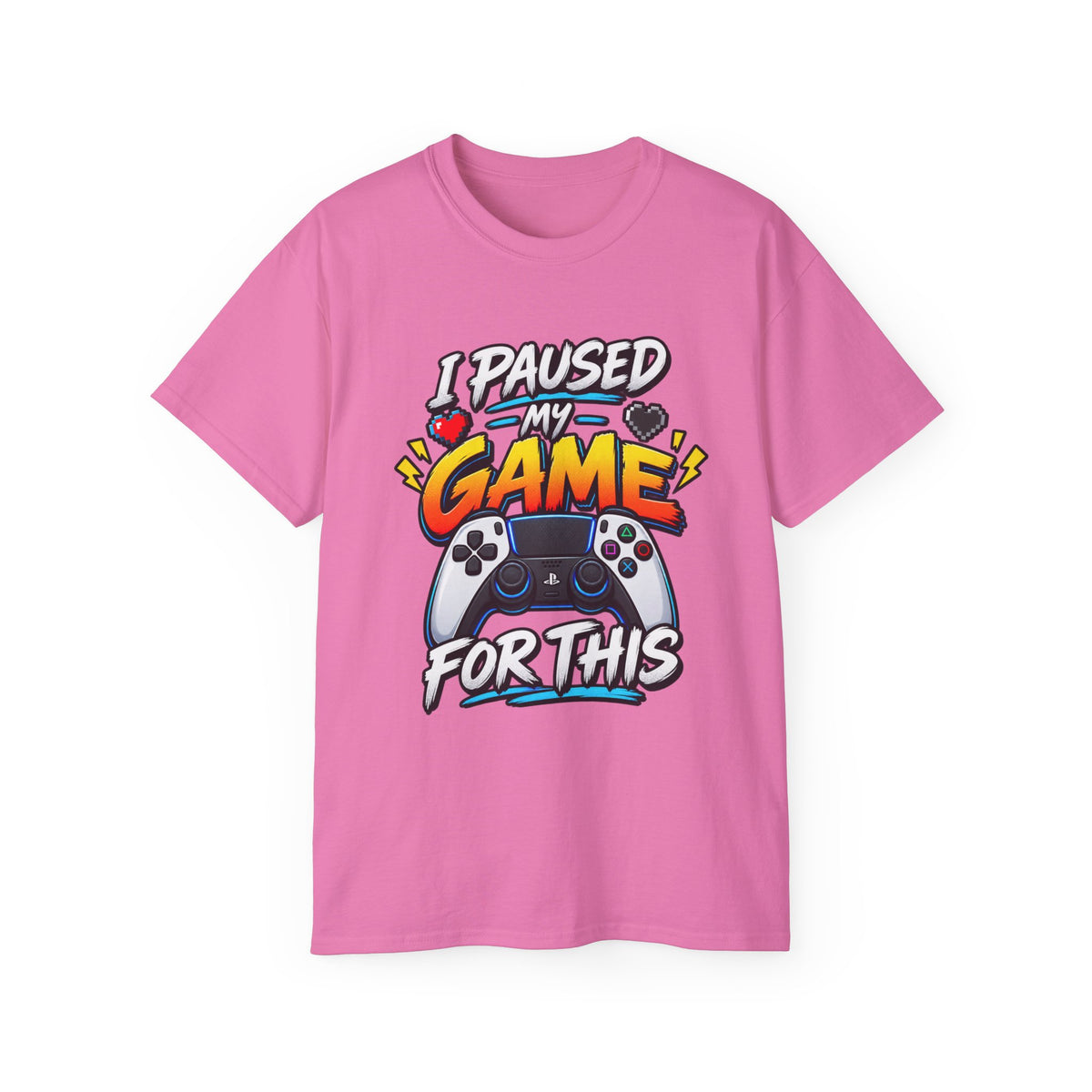I Paused My Game For This T-Shirt | Funny Gamer Graphic Tee | Gaming Humor Shirt