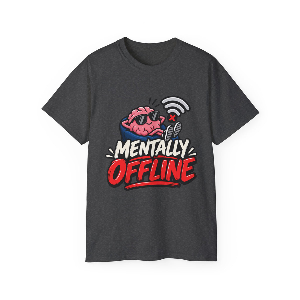 Mentally Offline T-Shirt | Funny Introvert Graphic Tee | Social Battery Low