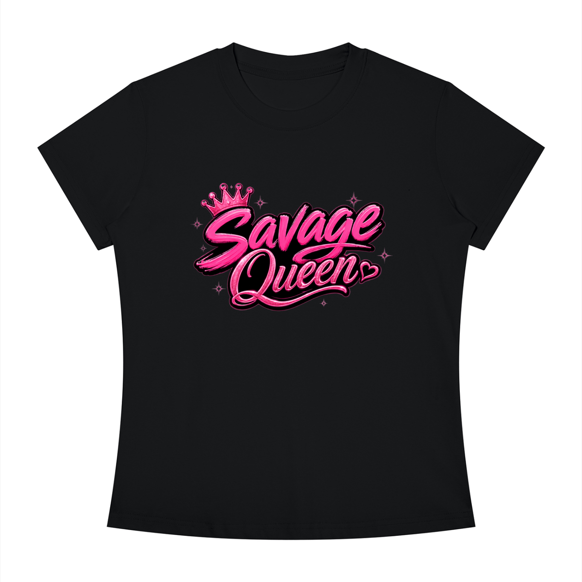 SAVAGE QUEEN-Women's Slim Fit Crewneck T-Shirt