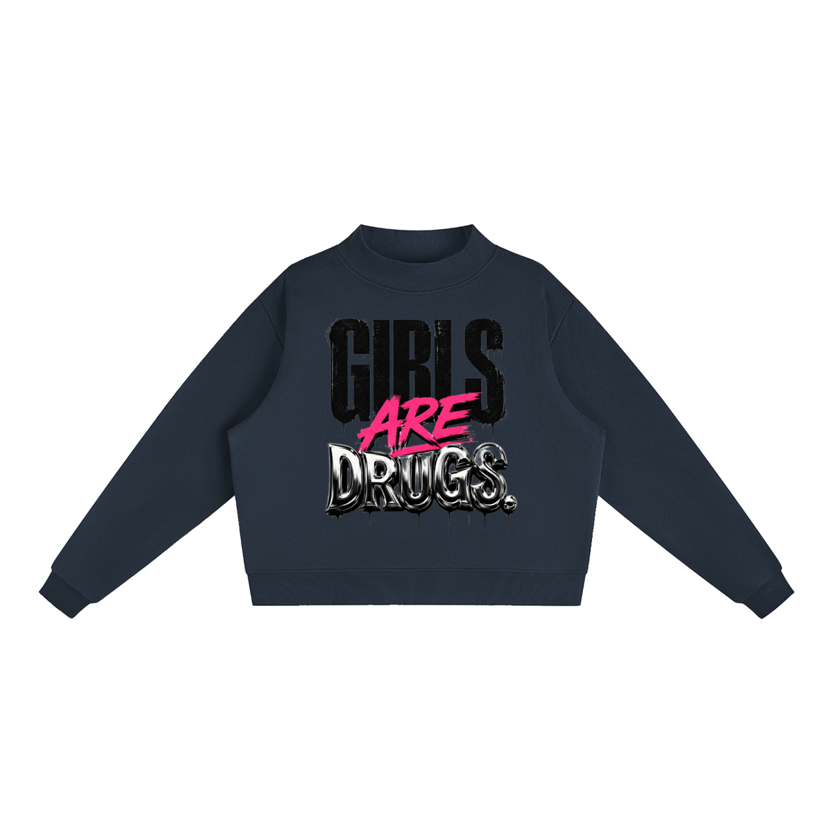 Essential Fleece Mock-Neck Crew Sweatshirt