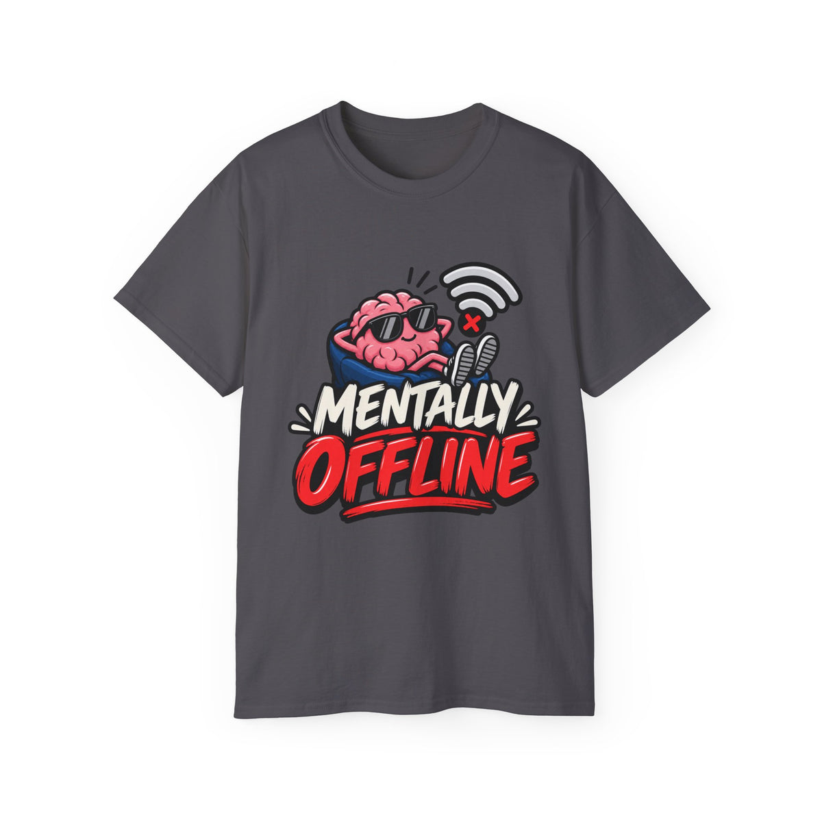 Mentally Offline T-Shirt | Funny Introvert Graphic Tee | Social Battery Low