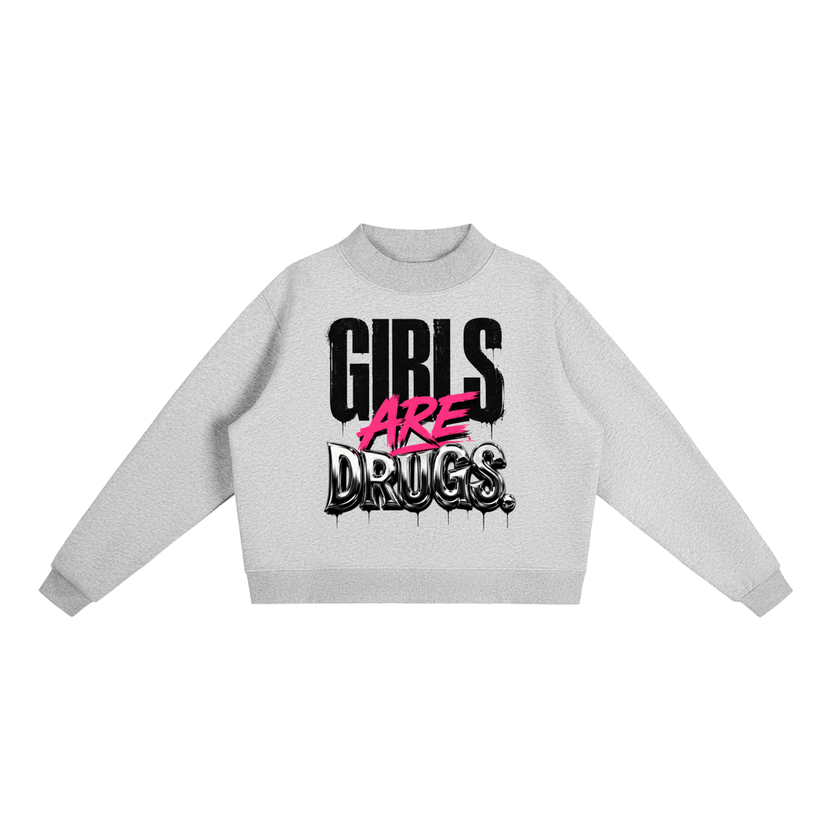 Essential Fleece Mock-Neck Crew Sweatshirt