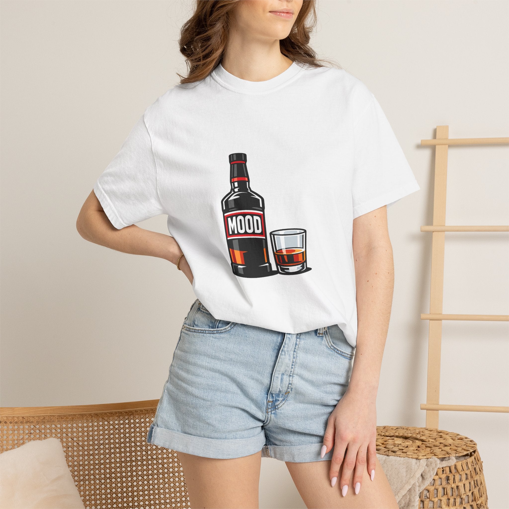Mood Whiskey Bottle and Glass T-Shirt | Drinking Illustration