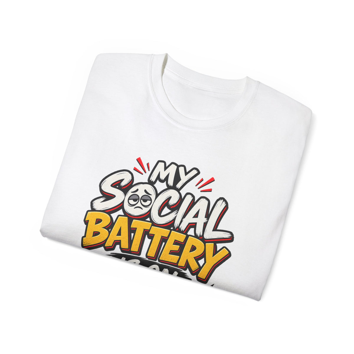 My Social Battery Is On 1% T-Shirt | Funny Introvert Graphic Tee | Humor Shirt