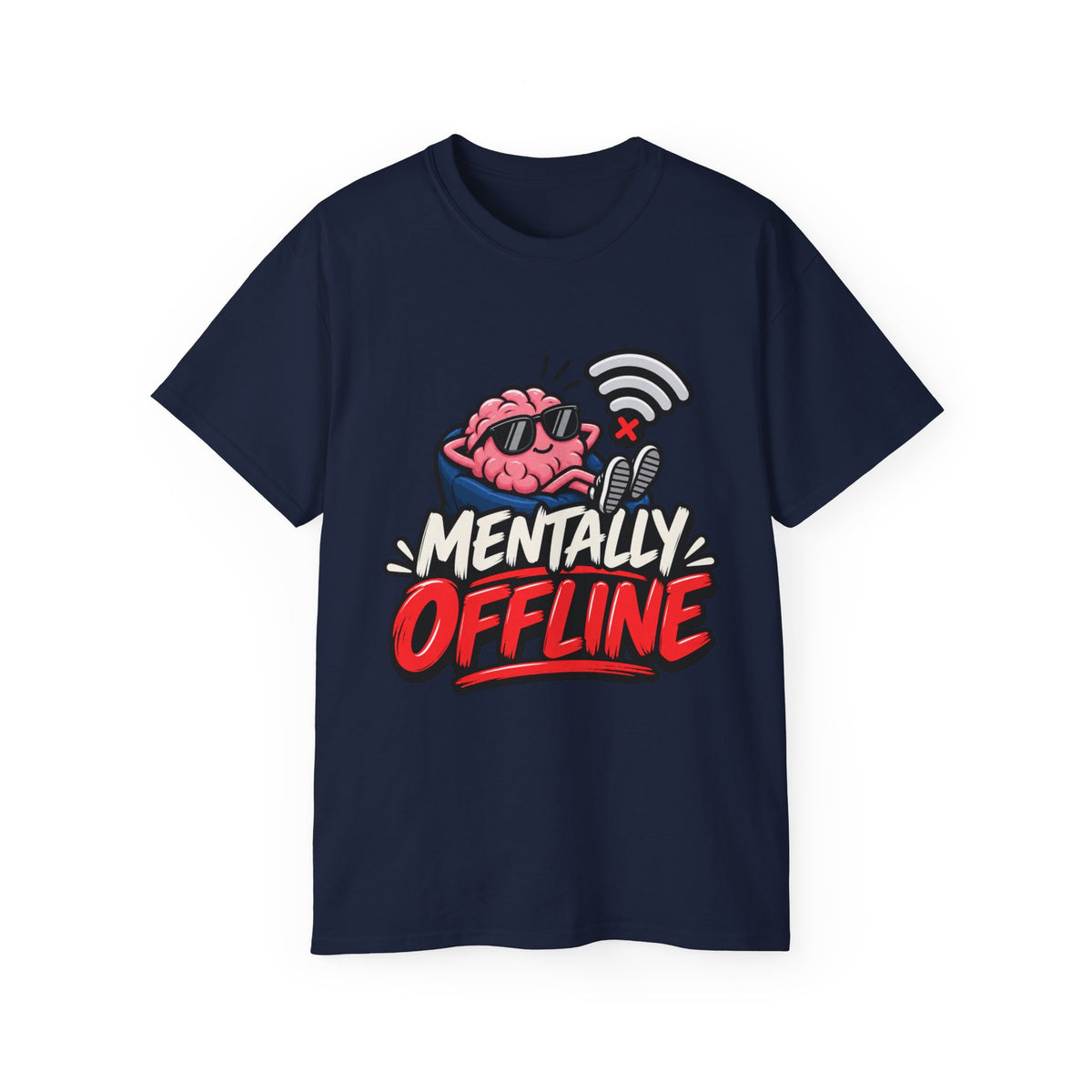 Mentally Offline T-Shirt | Funny Introvert Graphic Tee | Social Battery Low