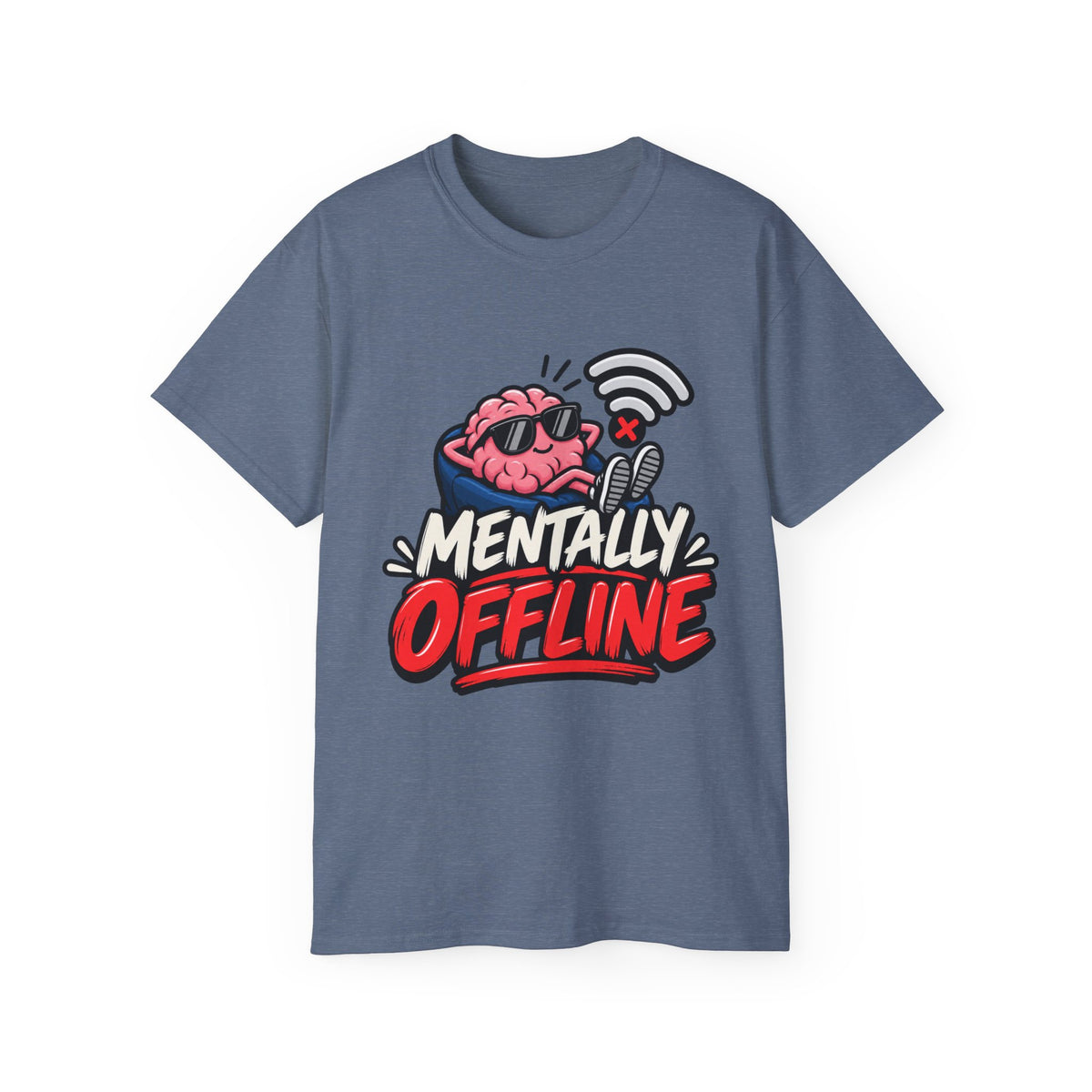 Mentally Offline T-Shirt | Funny Introvert Graphic Tee | Social Battery Low
