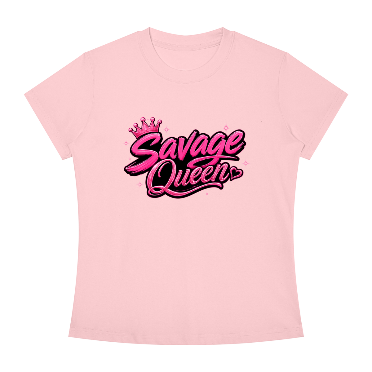 SAVAGE QUEEN-Women's Slim Fit Crewneck T-Shirt