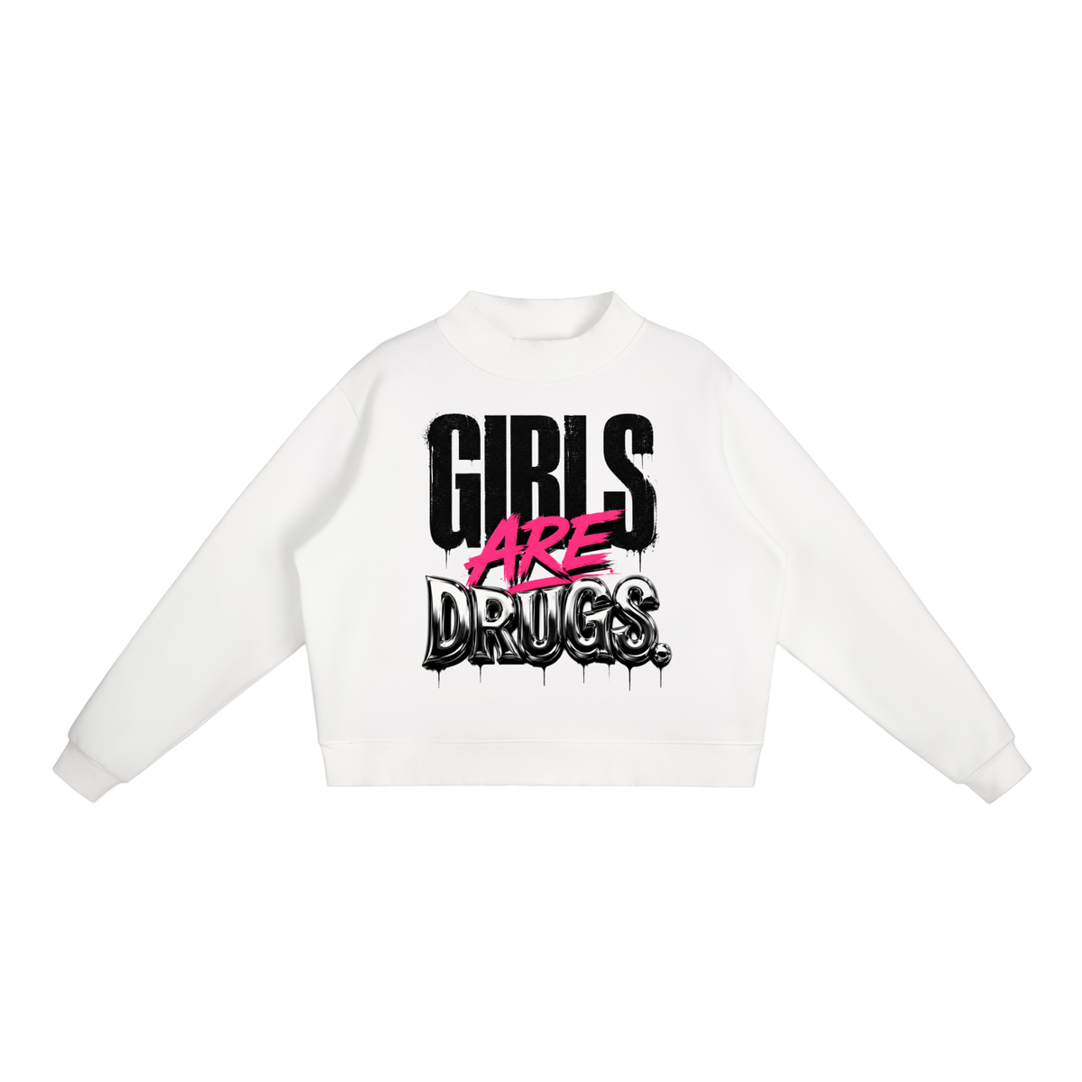 Essential Fleece Mock-Neck Crew Sweatshirt