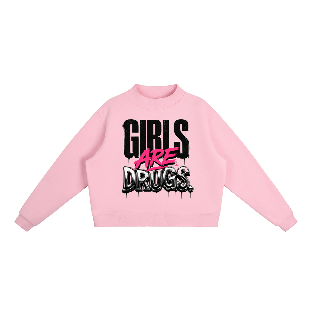 Essential Fleece Mock-Neck Crew Sweatshirt