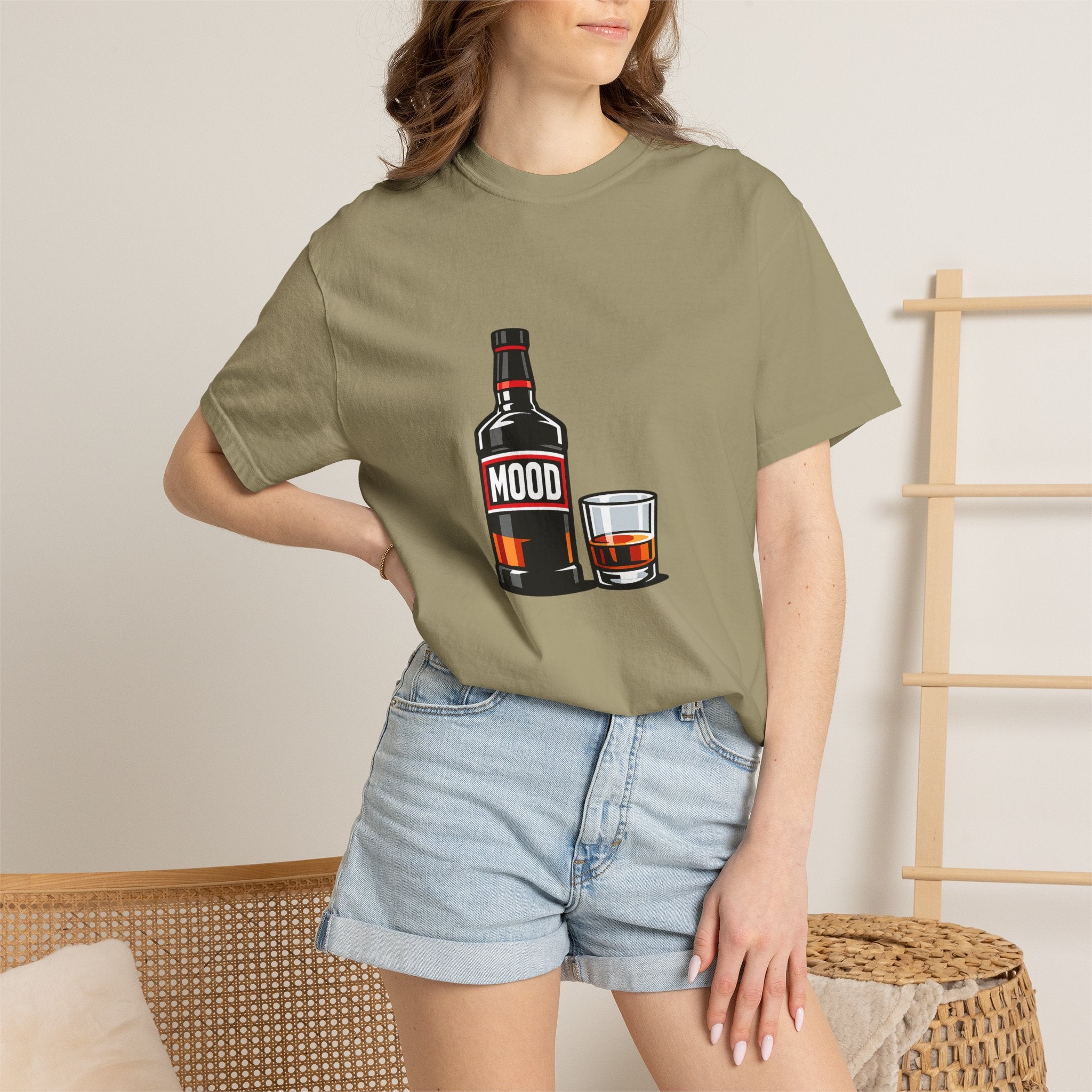 Mood Whiskey Bottle and Glass T-Shirt | Drinking Illustration