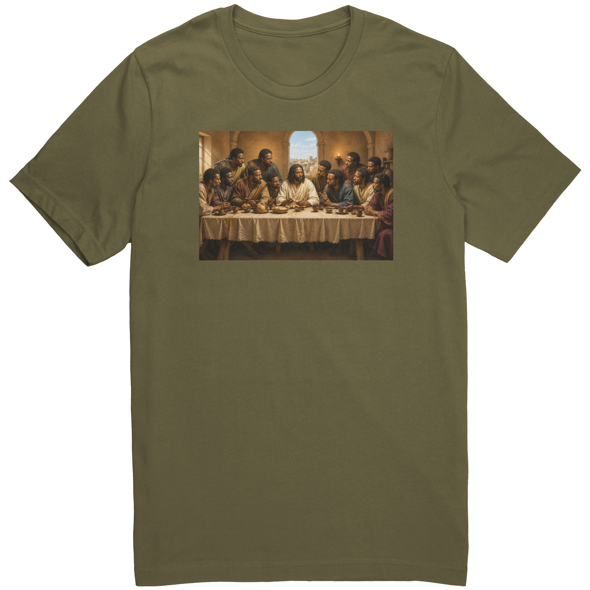 Black_Last_Supper_T-Shirt__African_Amer_Military_Green_Mockup.png_15932497