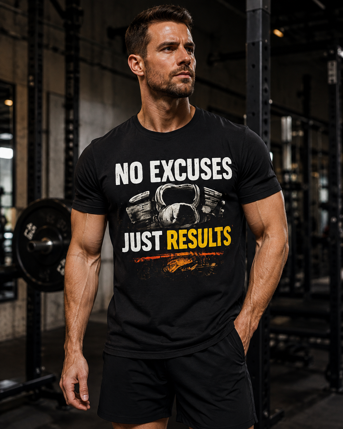 No Excuses, Just Results Men’s Fitness T-Shirt