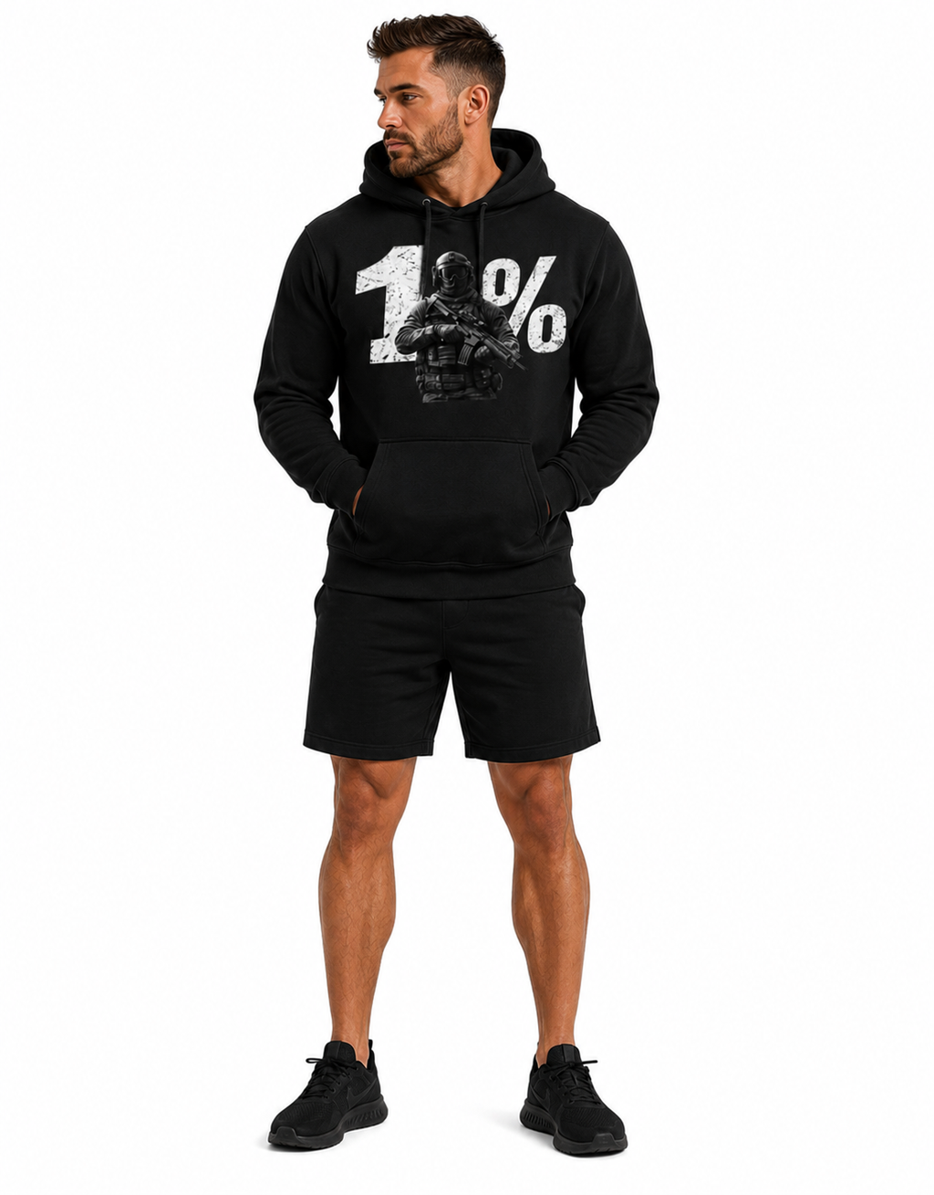1% Elite Military Hoodie | Veteran Pride Sweatshirt | Tactical Graphic Hoodie | Everyday Excellence | Unisex Military Apparel