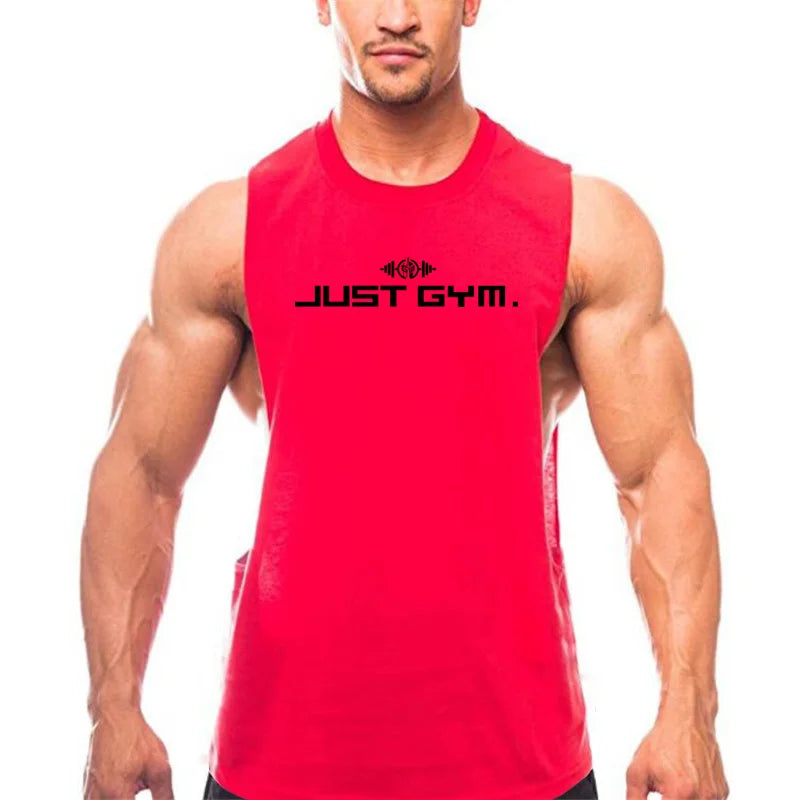 Just Gym Wear Muscle Guys Clothing Mens Loose Open Side Tank Tops For Male Summer Cut Off Sleeveless Active Shirts Fitness Vest
