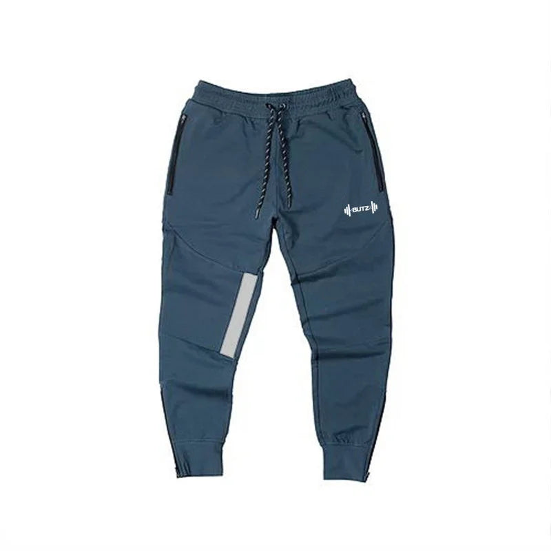 2025 New Men Sweatpants Gyms Fitness Sports pants Bodybuilding Joggers Workout Trousers Men Zip pocket Cotton Pencil Pants men
