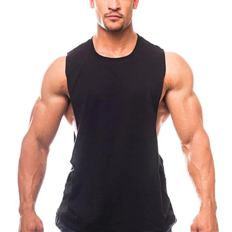 Just Gym Wear Muscle Guys Clothing Mens Loose Open Side Tank Tops For Male Summer Cut Off Sleeveless Active Shirts Fitness Vest