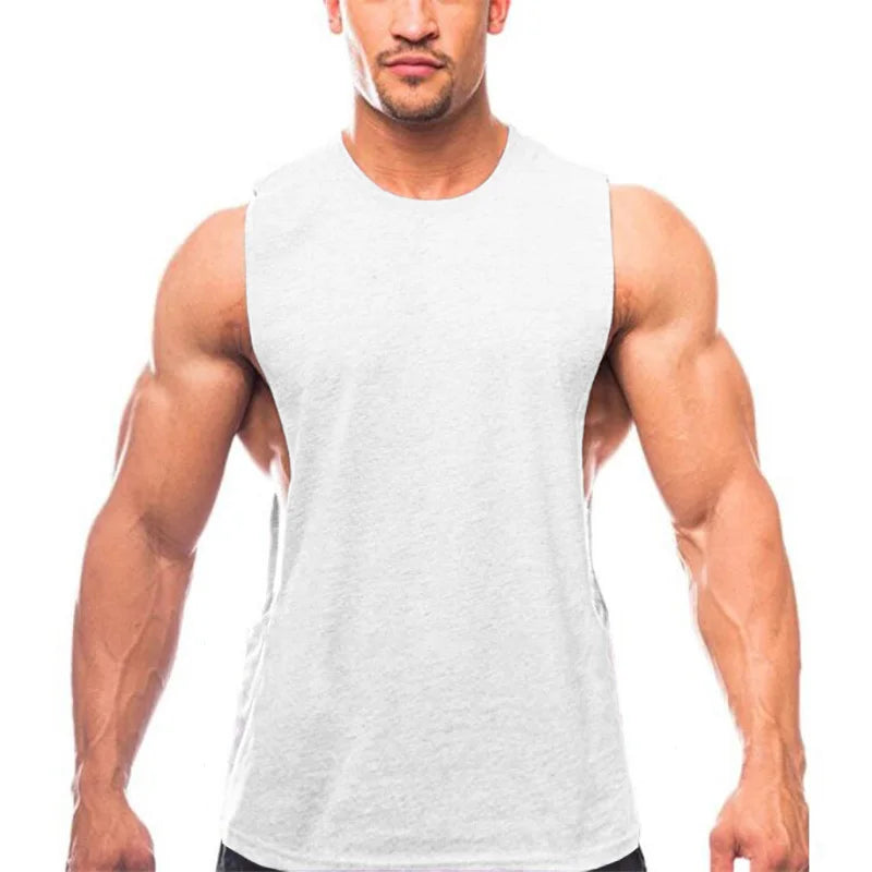 Just Gym Wear Muscle Guys Clothing Mens Loose Open Side Tank Tops For Male Summer Cut Off Sleeveless Active Shirts Fitness Vest