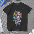 Skull Day of The Dead Graphic T Shirts Skeleton Woman Tshirts Mexican Heritage Flowers Black Tops Casual Kawaii Funny Clothes
