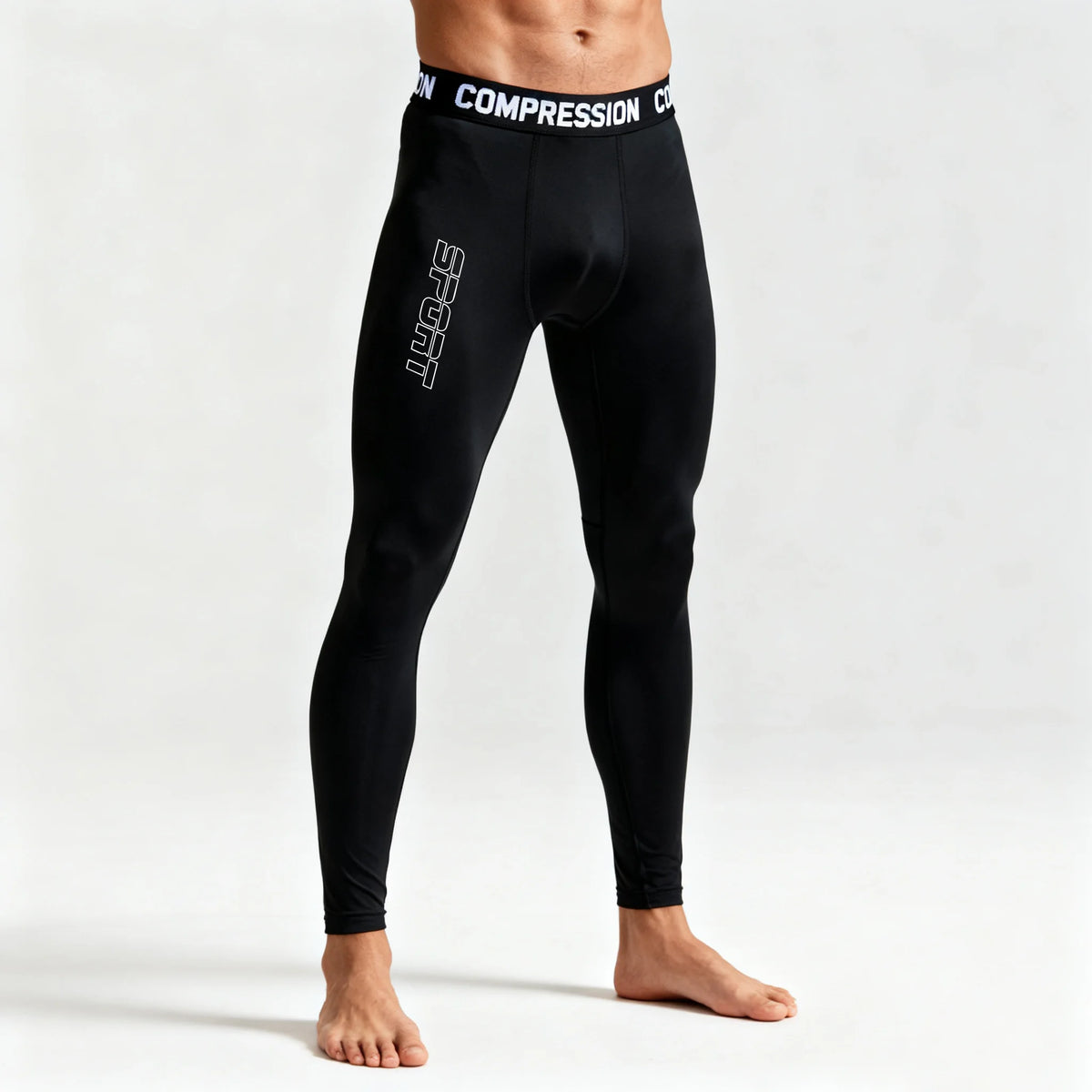 Men's Training Gym Basketball Compression Pants High Elastic Quick Dry Leggings Workout Base Layer