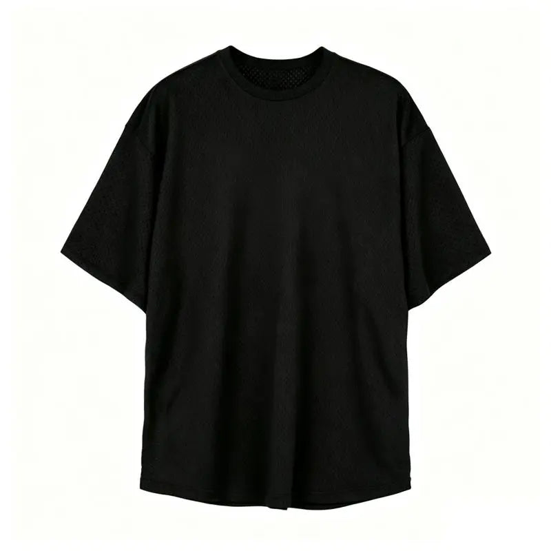 Oversized Loose Men's Casual Sport T-Shirt Gym Bodybuilding Fitness Short Sleeve Shirt Summer Mesh Quick Dry Breathable Clothing