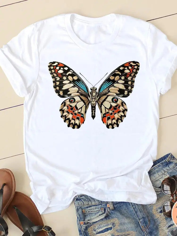 Casual Women's Fashion Women's Short Sleeve Summer Cartoon Fashion Clothing Harajuku  Tops  Graphic T Shirts Aesthetic Polyester