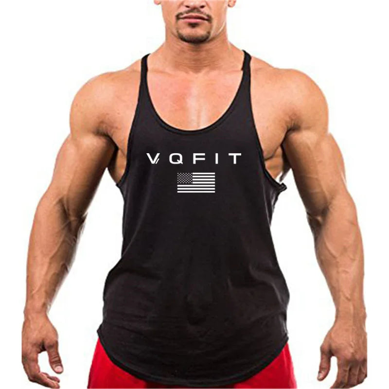 Mens Y Back Running Vests Cotton Gym Stringer Tank Tops Bodybuilding Sleeveless Singlets Muscle Fitness Clothing