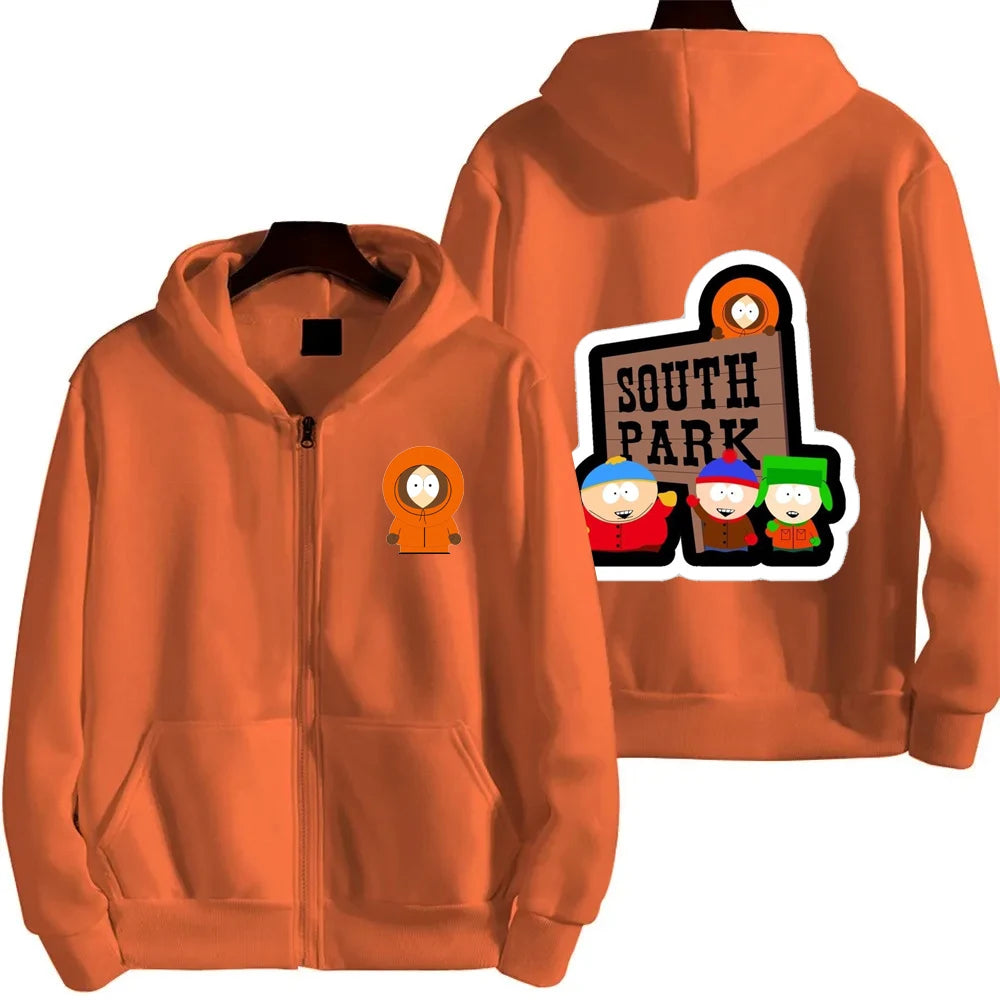 Cartoon Anime Zip-Up Hoodie | Men's & Women's Couple Sweatshirt