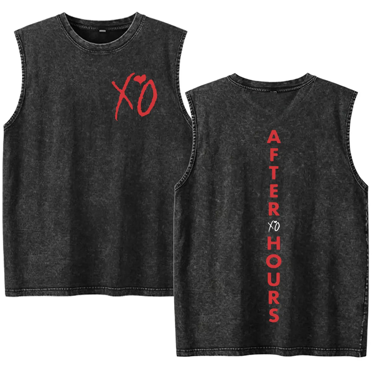 Rapper The Weeknd 2026 After Hours Til Dawn with Playboi Carti Tour Vintage Washed Tank Top Men Summer Oversized Fans Music Vest