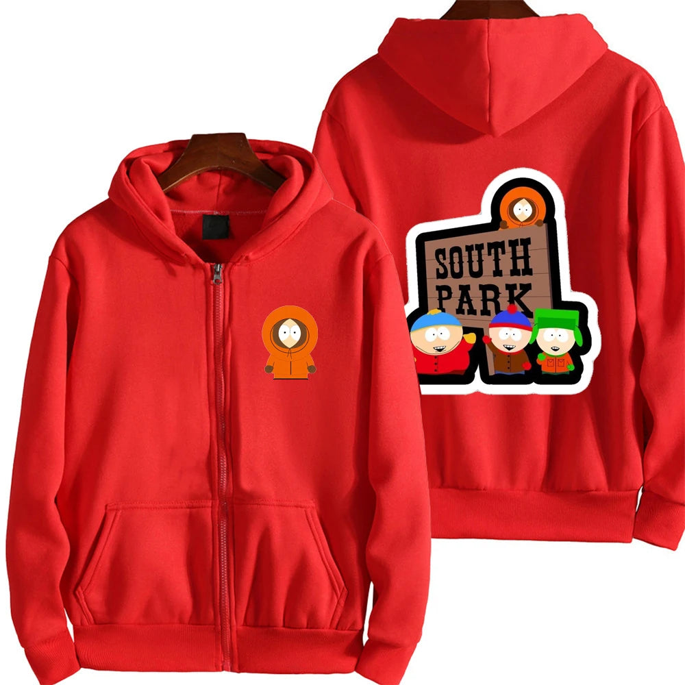 Cartoon Anime Zip-Up Hoodie | Men's & Women's Couple Sweatshirt