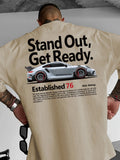 Personality Trendy Racing Print 100% Cotton Men Women T-shirt Summer Autumn Daily Outdoor Sports Party Loose Street Short Sleeve