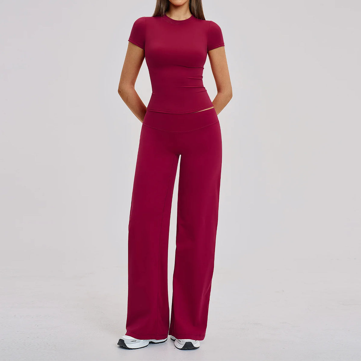 Women's Fitness Set Gym Tracksuit Breathable Sports Bra Flared Trousers Suit Workout Clothing Sportswear Female Athletic Wear