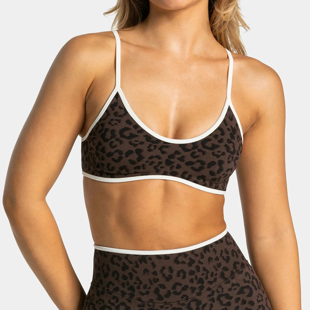 Women's Leopard Print Yoga Top & Bottoms Separate: Racerback Sports Bra, High Waisted Leggings, Shorts | Breathable Stretchy Gym