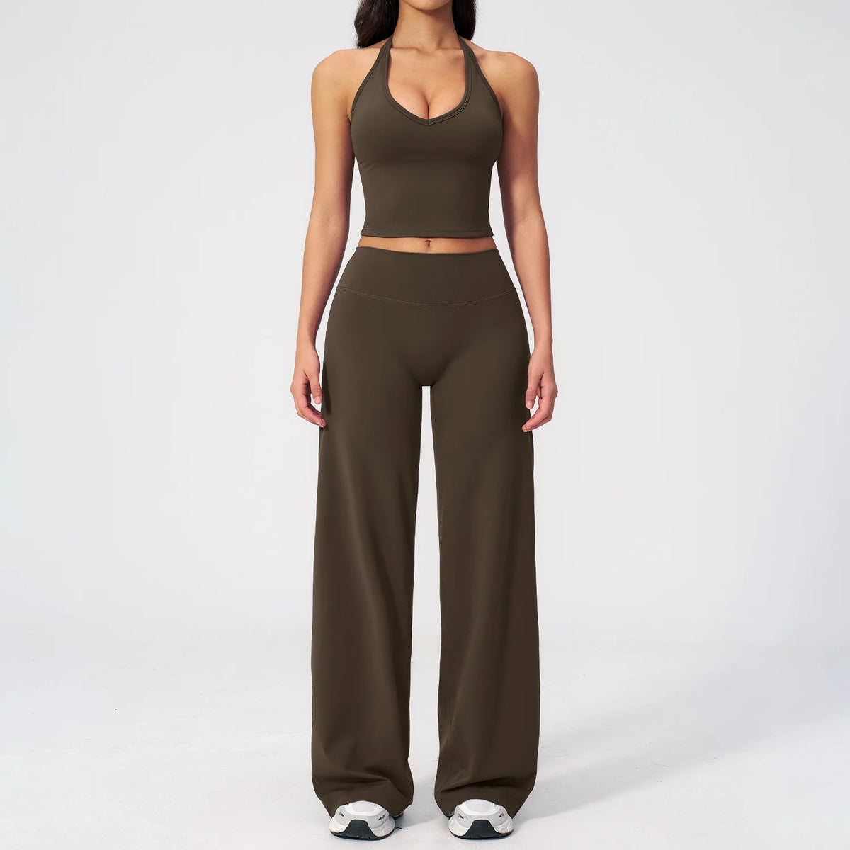 Women's Fitness Set Gym Tracksuit Breathable Sports Bra Flared Trousers Suit Workout Clothing Sportswear Female Athletic Wear