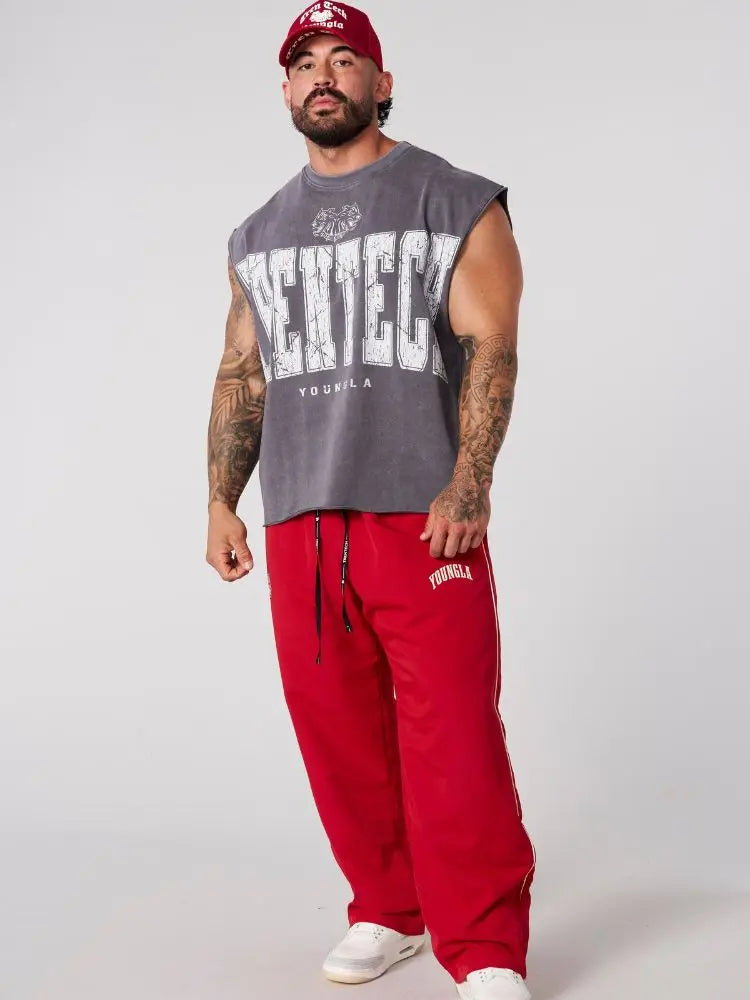 Chaozhou brand hot sales high street American retro washable old vest boys summer ins Chaozhou brand sports pure cotton sleevele