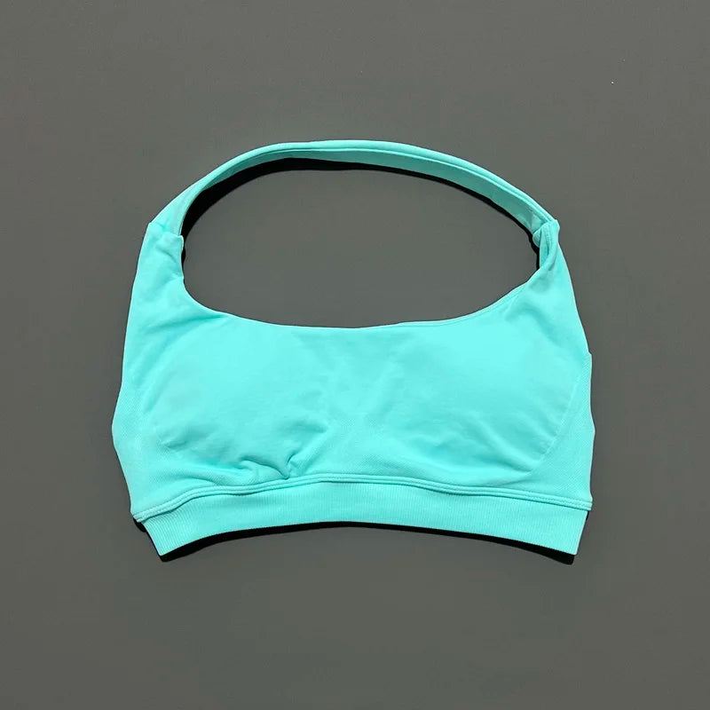 HISTELLO Impact Sports Bra Women Halter Backless Slim Fit Padded Bust Shaping Soft Elastic Daily Sport Yoga Gym Workout Tops