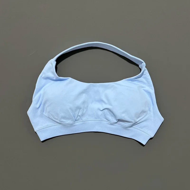 HISTELLO Impact Sports Bra Women Halter Backless Slim Fit Padded Bust Shaping Soft Elastic Daily Sport Yoga Gym Workout Tops