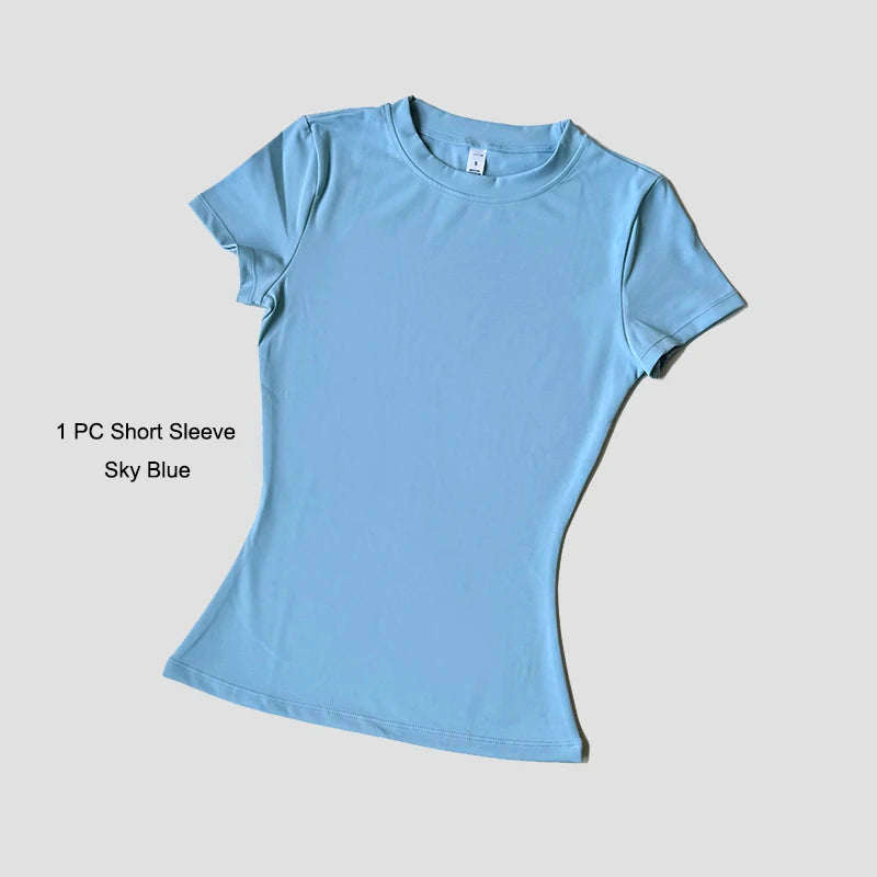 Yoga Suit Sports Set Women Quick-Drying Gym Set Tracksuit Running Workout Short Sleeve Leggings Sports Yoga Clothing
