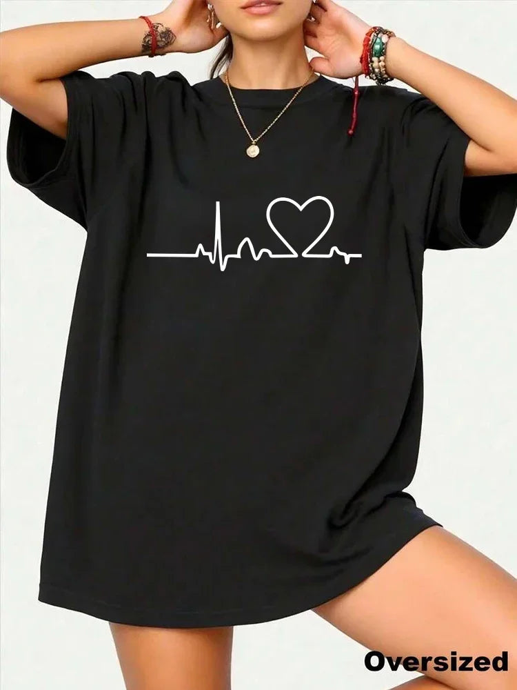 Spring Summer New Women T-shirt Classic Black/white Pure Color Oversize Tees Female Home Outdoor Casual Fashion Short Sleeve Top