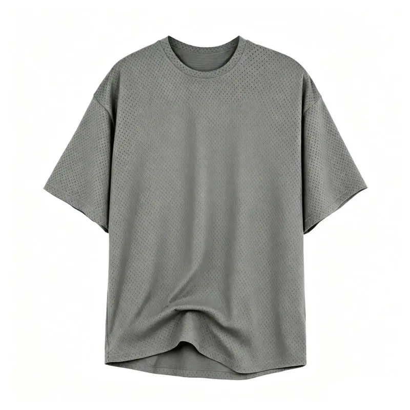 Oversized Loose Men's Casual Sport T-Shirt Gym Bodybuilding Fitness Short Sleeve Shirt Summer Mesh Quick Dry Breathable Clothing