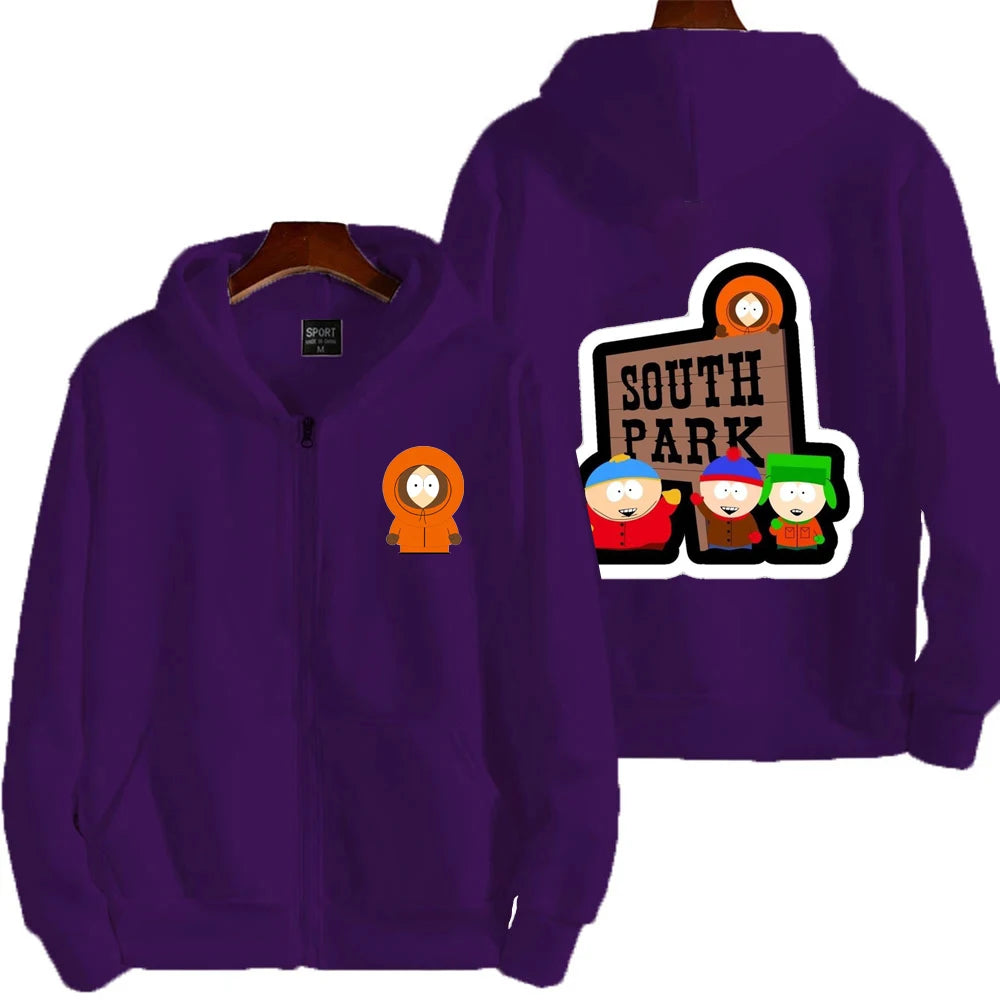 Cartoon Anime Zip-Up Hoodie | Men's & Women's Couple Sweatshirt