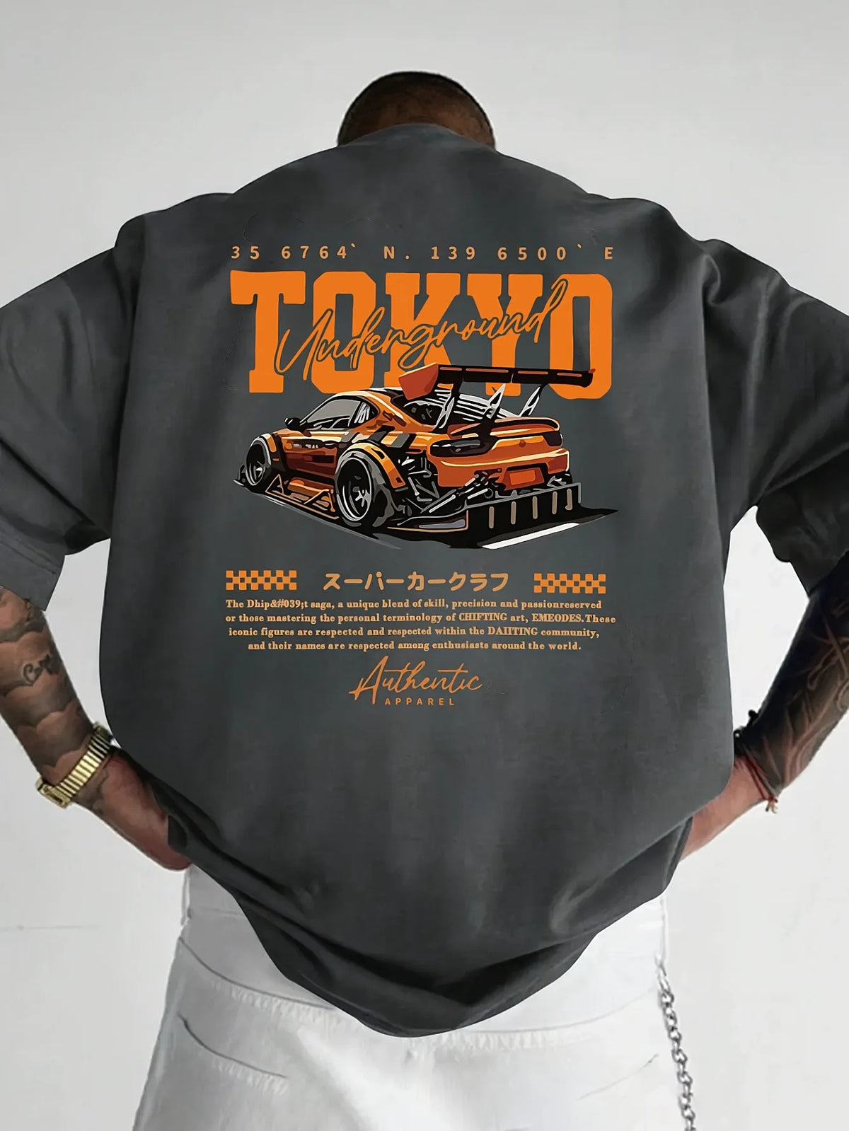 Trendy Japanese Drift Racing Cotton T-Shirt for Men Summer Autumn Outdoor Sports Casual Streetwear Short Sleeve
