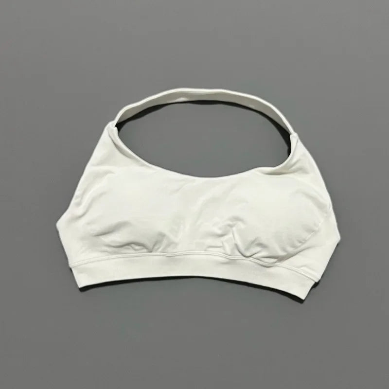 HISTELLO Impact Sports Bra Women Halter Backless Slim Fit Padded Bust Shaping Soft Elastic Daily Sport Yoga Gym Workout Tops