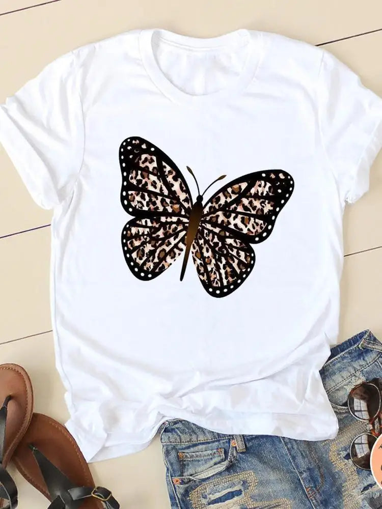 Casual Women's Fashion Women's Short Sleeve Summer Cartoon Fashion Clothing Harajuku  Tops  Graphic T Shirts Aesthetic Polyester